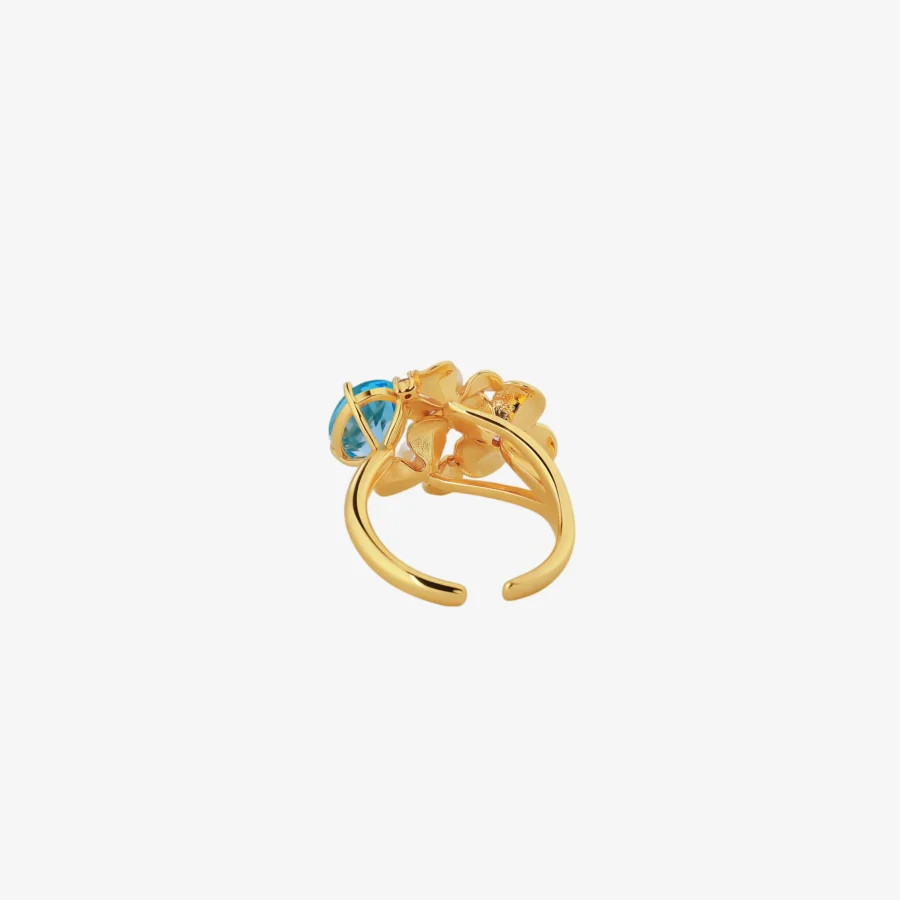 Topaz Pearl Flower Ring