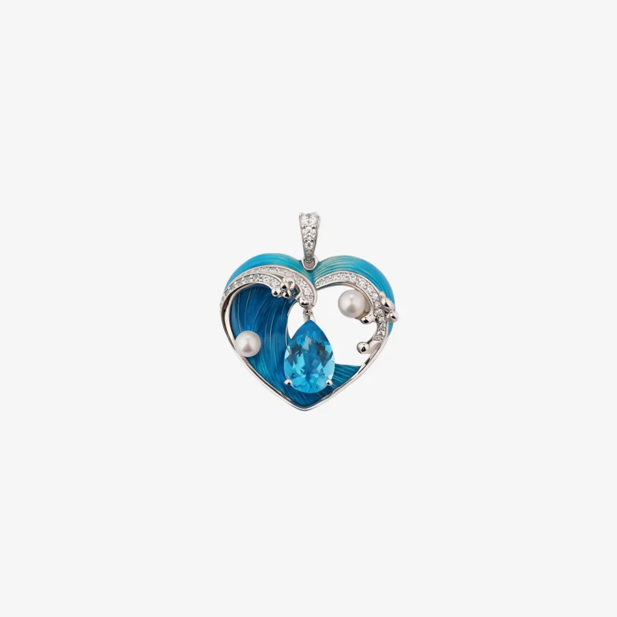 Ocean Heart Pearl Pendant