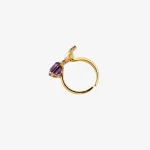 Gold Flower Amethyst Pearl Ring