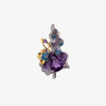 Pear Amethyst Floral Ring