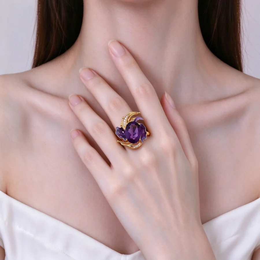 Floral Amethyst Ring