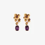 Amethyst Pearl Flower Earrings