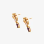 Amethyst Pearl Flower Earrings