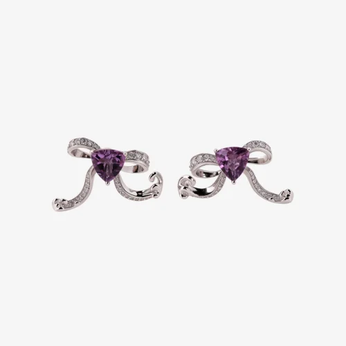 Bow Amethyst Earrings