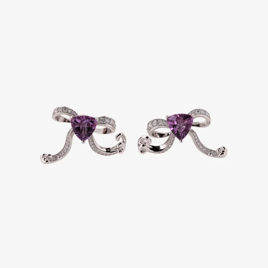 Bow Amethyst Earrings