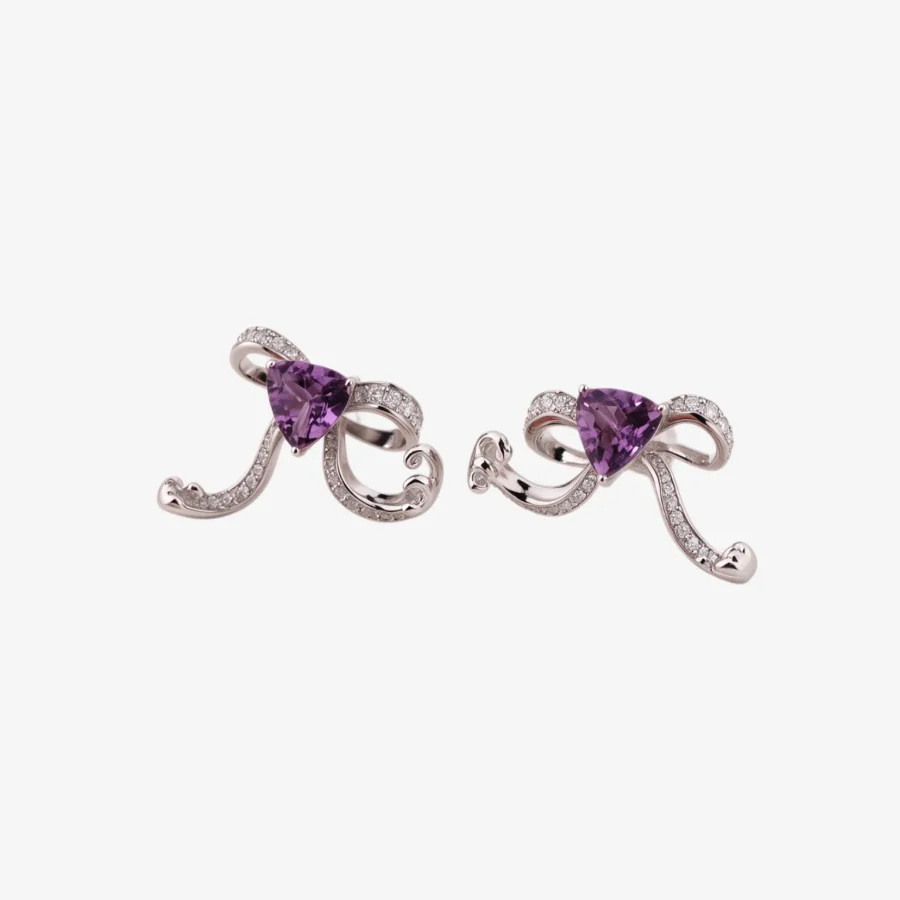Bow Amethyst Earrings