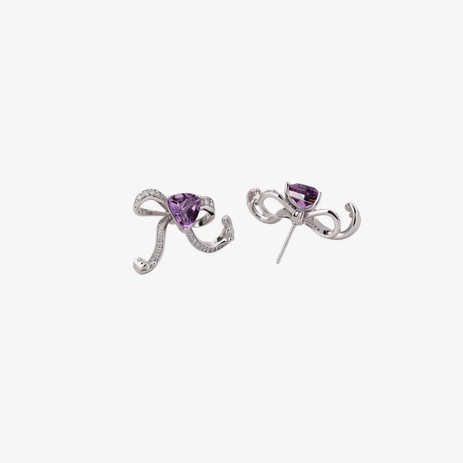 Bow Amethyst Earrings