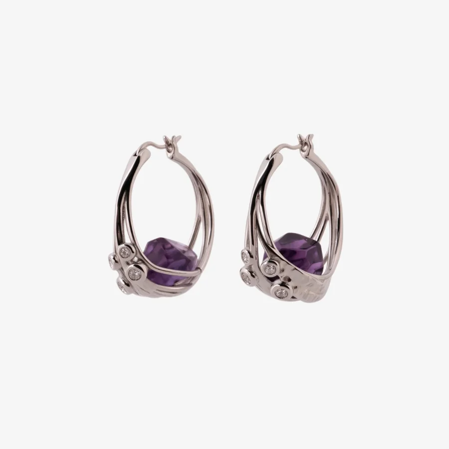 Amethyst Hoop Earrings