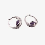 Amethyst Hoop Earrings