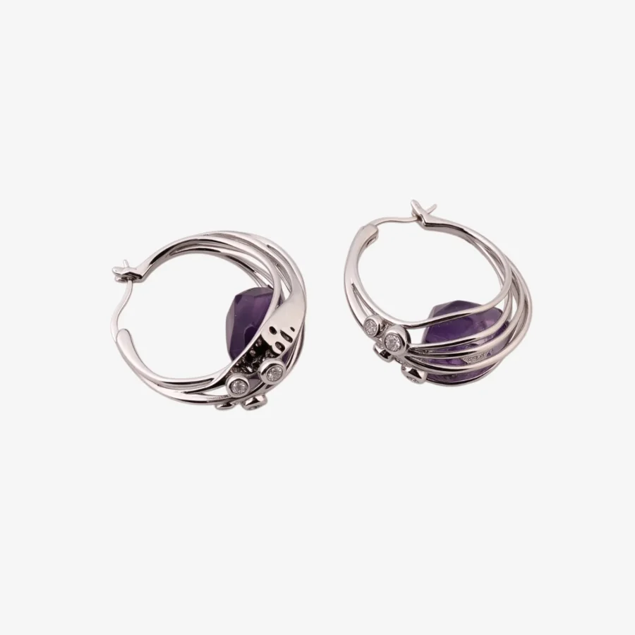 Amethyst Hoop Earrings