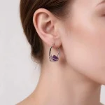 Amethyst Hoop Earrings
