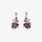 Multi Flower Amethyst Earrings