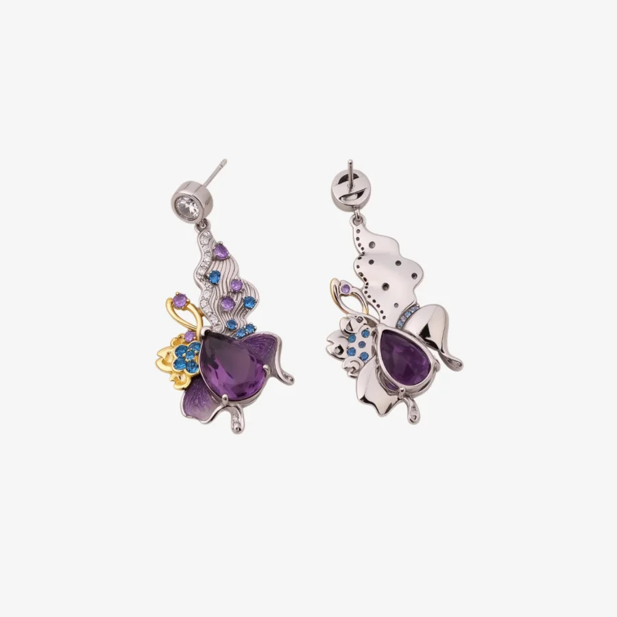 Multi Flower Amethyst Earrings
