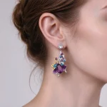 Multi Flower Amethyst Earrings