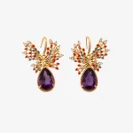Sparkling Butterfly Amethyst Earrings