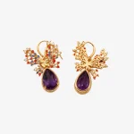 Sparkling Butterfly Amethyst Earrings