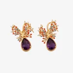 Sparkling Butterfly Amethyst Earrings