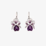 Bow Heart Amethyst Earrings