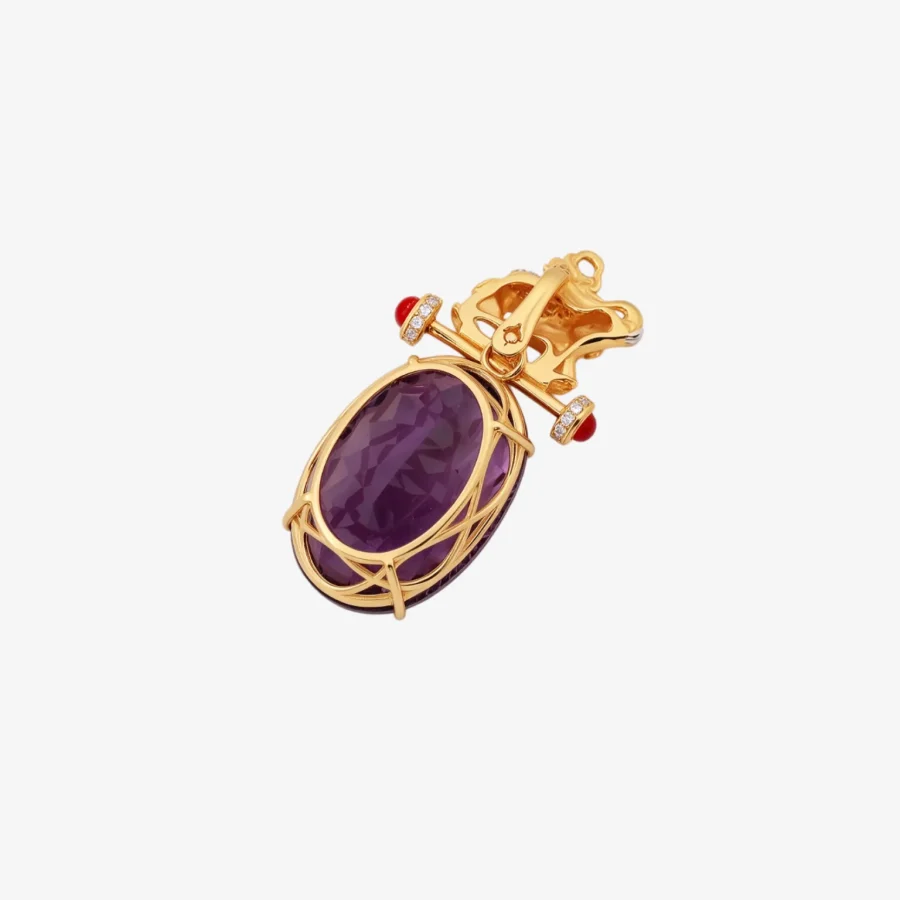 Elephant Amethyst Gemstone Pendant