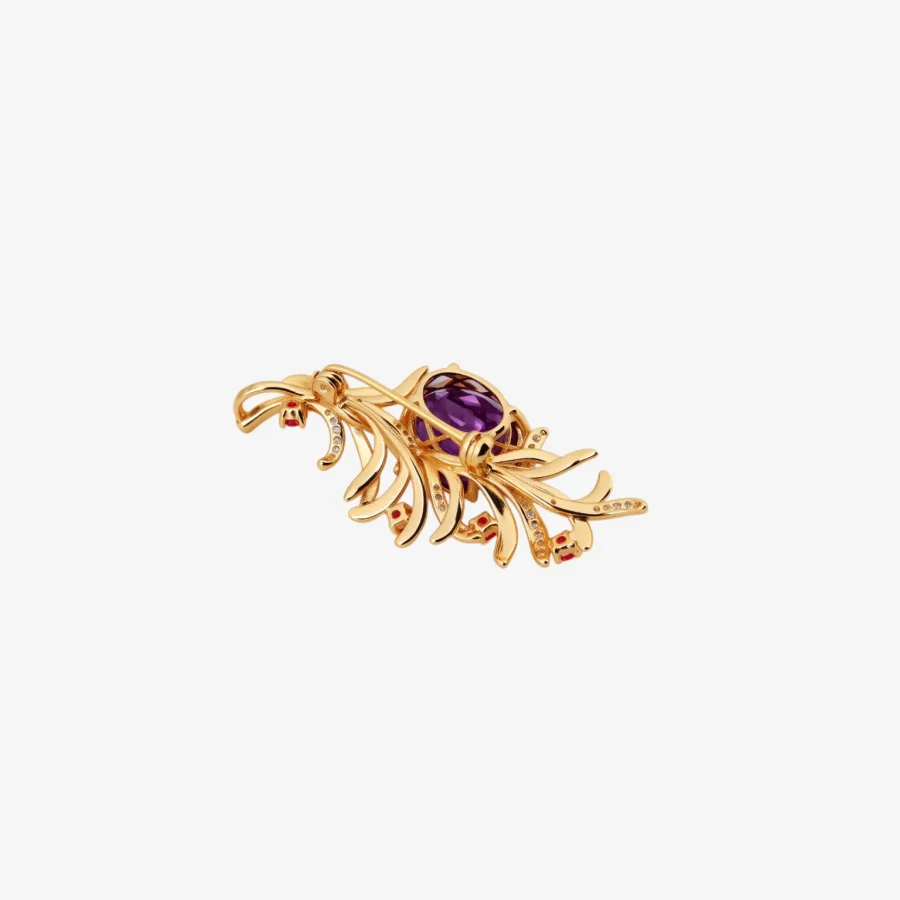 Amethyst Wheat Brooch Pendant
