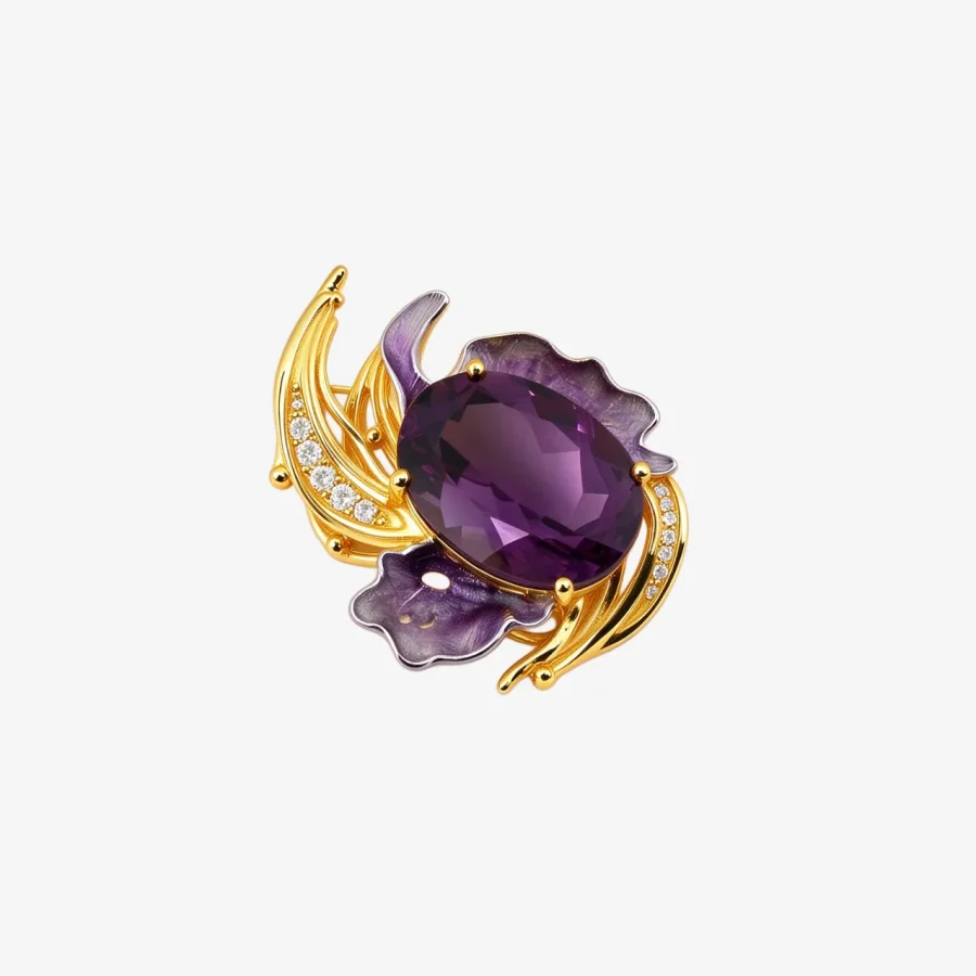 Floral Amethyst Gemstone Pendant