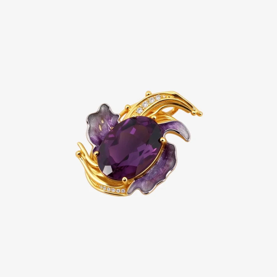 Floral Amethyst Gemstone Pendant