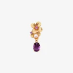 Gold Floral Pearl Amethyst Pendant