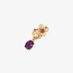Gold Floral Pearl Amethyst Pendant