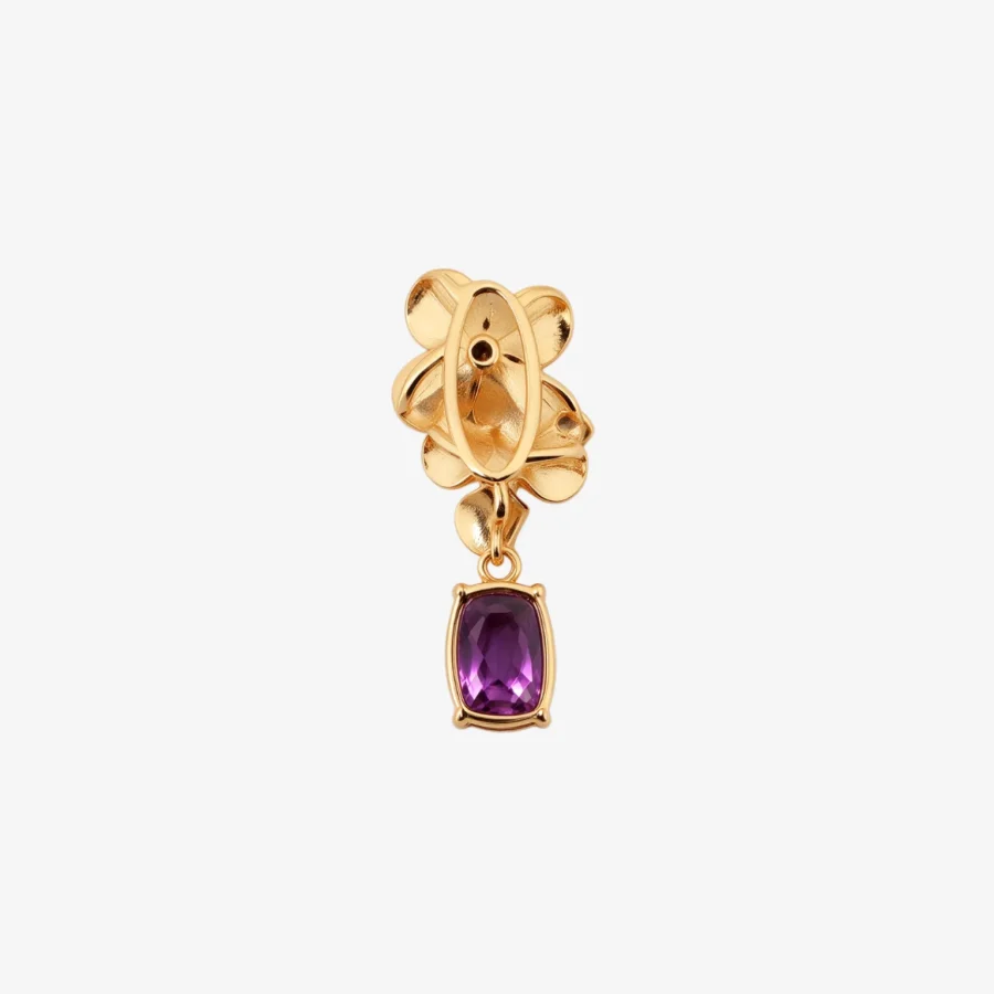 Gold Floral Pearl Amethyst Pendant