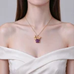 Square Amethyst Pearl Pendant