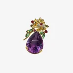 Poinciana Flower Amethyst Pendant