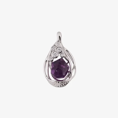 Hollow Egg Shaped Amethyst Pendant
