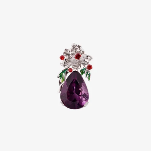 Color Red Diamond Amethyst Pendant