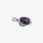 Diamond Sword Heart Amethyst Pendant