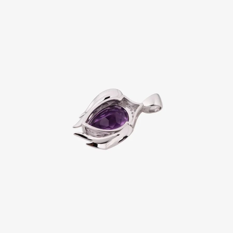 Diamond Sword Heart Amethyst Pendant