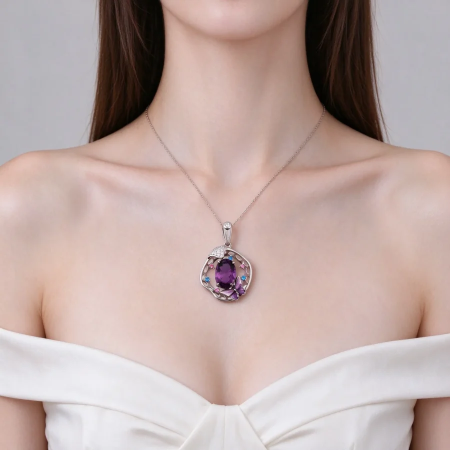 Butterfly Amethyst Pendant