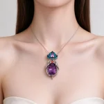 Lotus Flame Amethyst Pendant