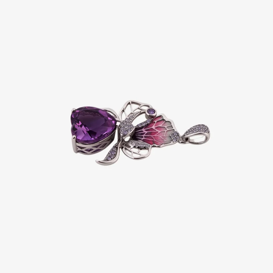 ZSJ029 B Bowknot Amethyst Pendant