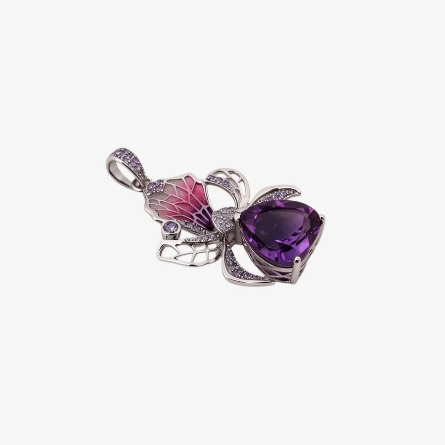 ZSJ029 C Bowknot Amethyst Pendant