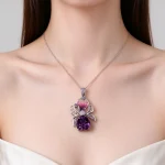 ZSJ029 D Bowknot Amethyst Pendant