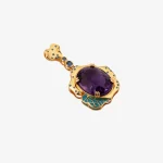 Color Rim Amethyst Pendant