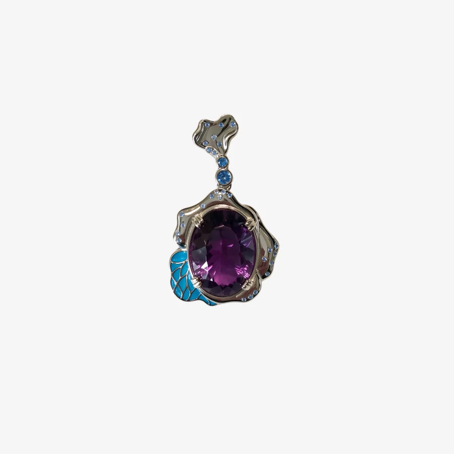 Color Rim Amethyst Pendant