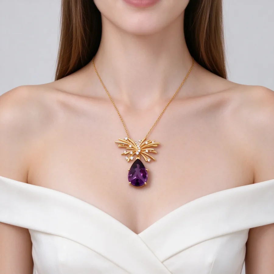 Amethyst Pendant Necklace