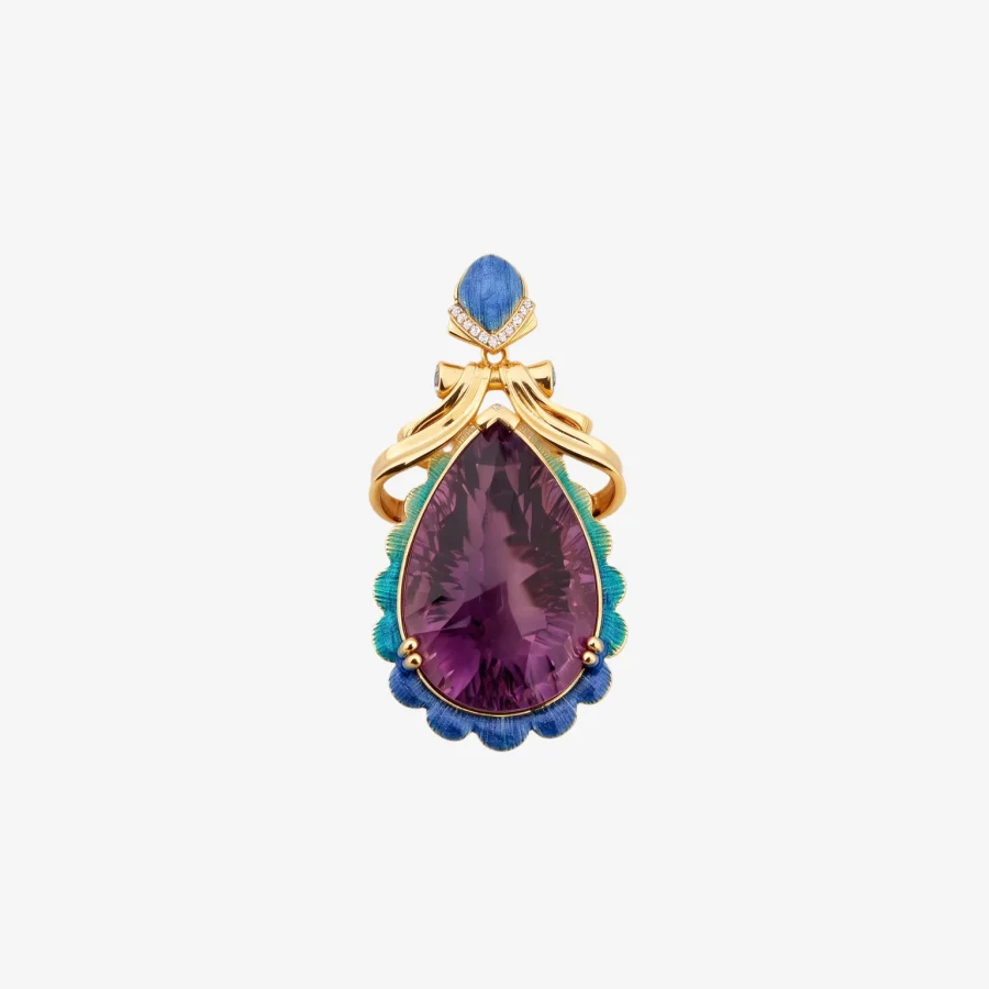 Gradient Floral Amethyst Pendant