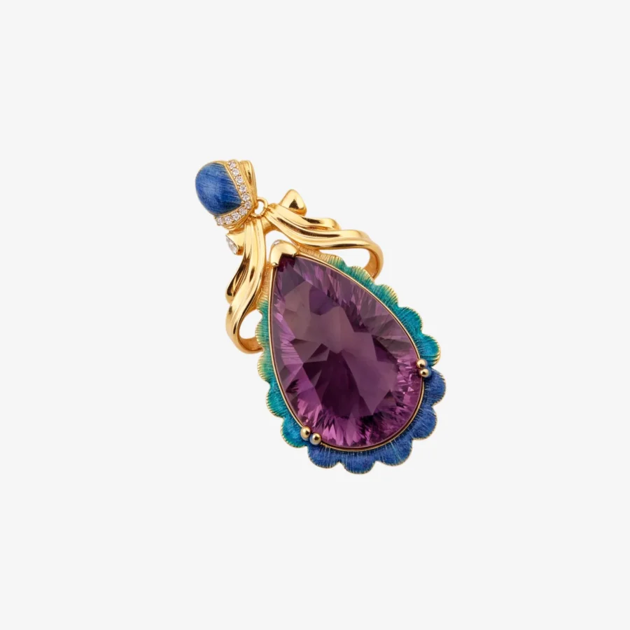 Gradient Floral Amethyst Pendant