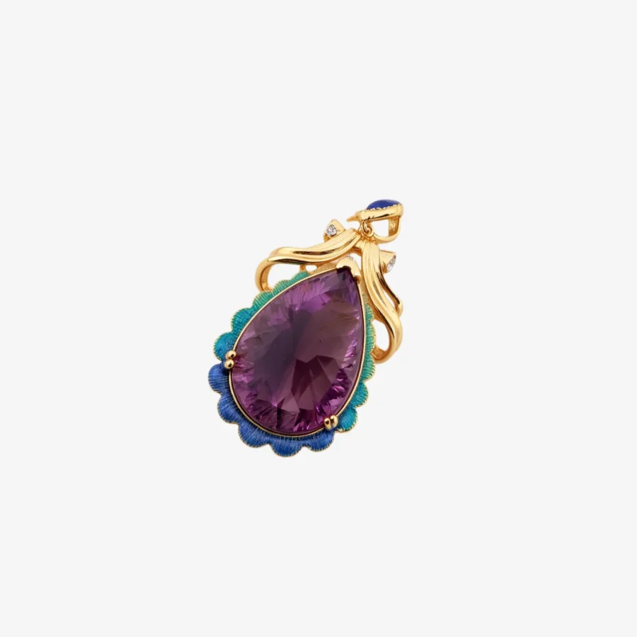 Gradient Floral Amethyst Pendant