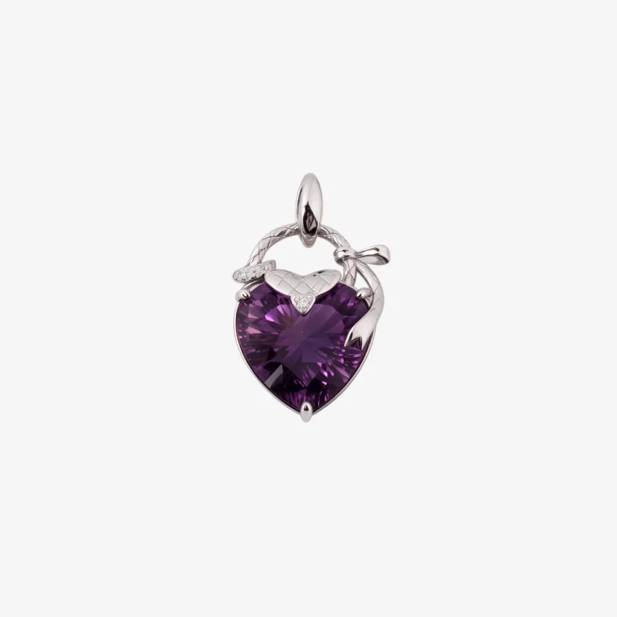ZSJ038 A Heart Shaped Amethyst Pendant