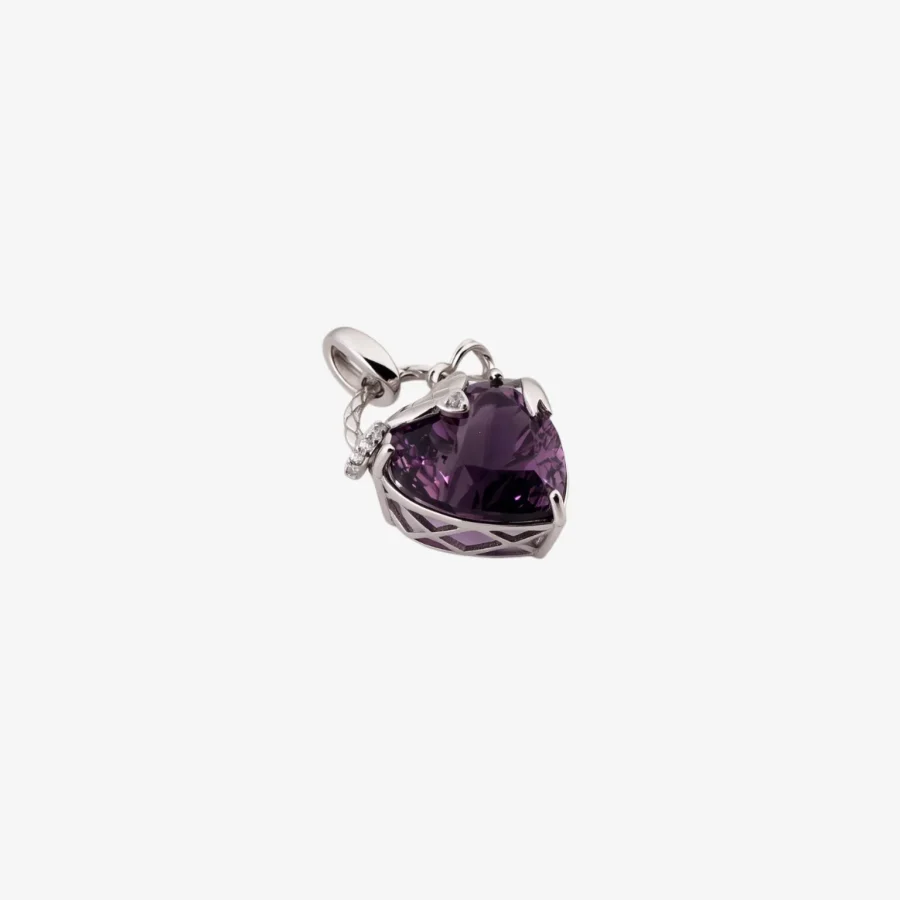 ZSJ038 B Heart Shaped Amethyst Pendant