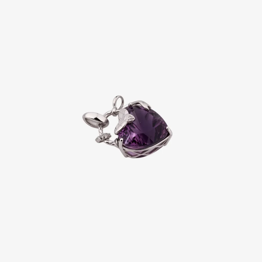 ZSJ038 C Heart Shaped Amethyst Pendant