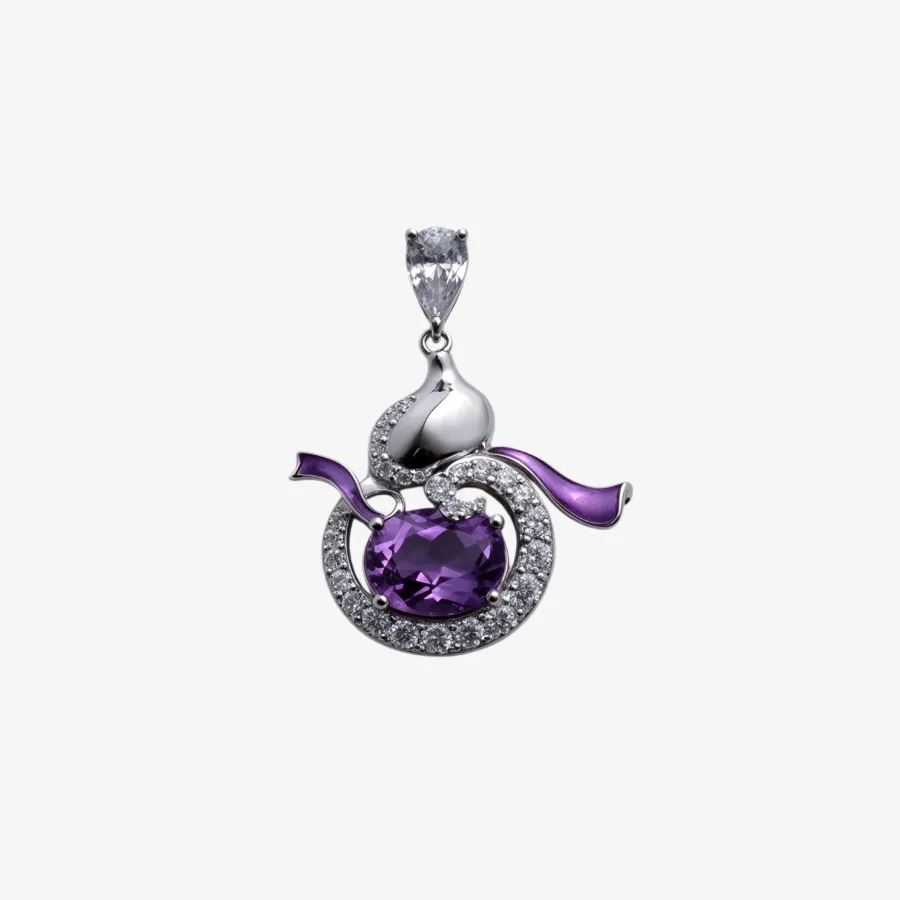 Full Diamond Gourd Amethyst Pendant